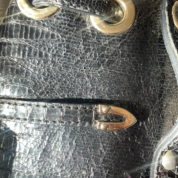 Jimmy Choo Ramona Black Snakeskin Leather Shoulder Bag